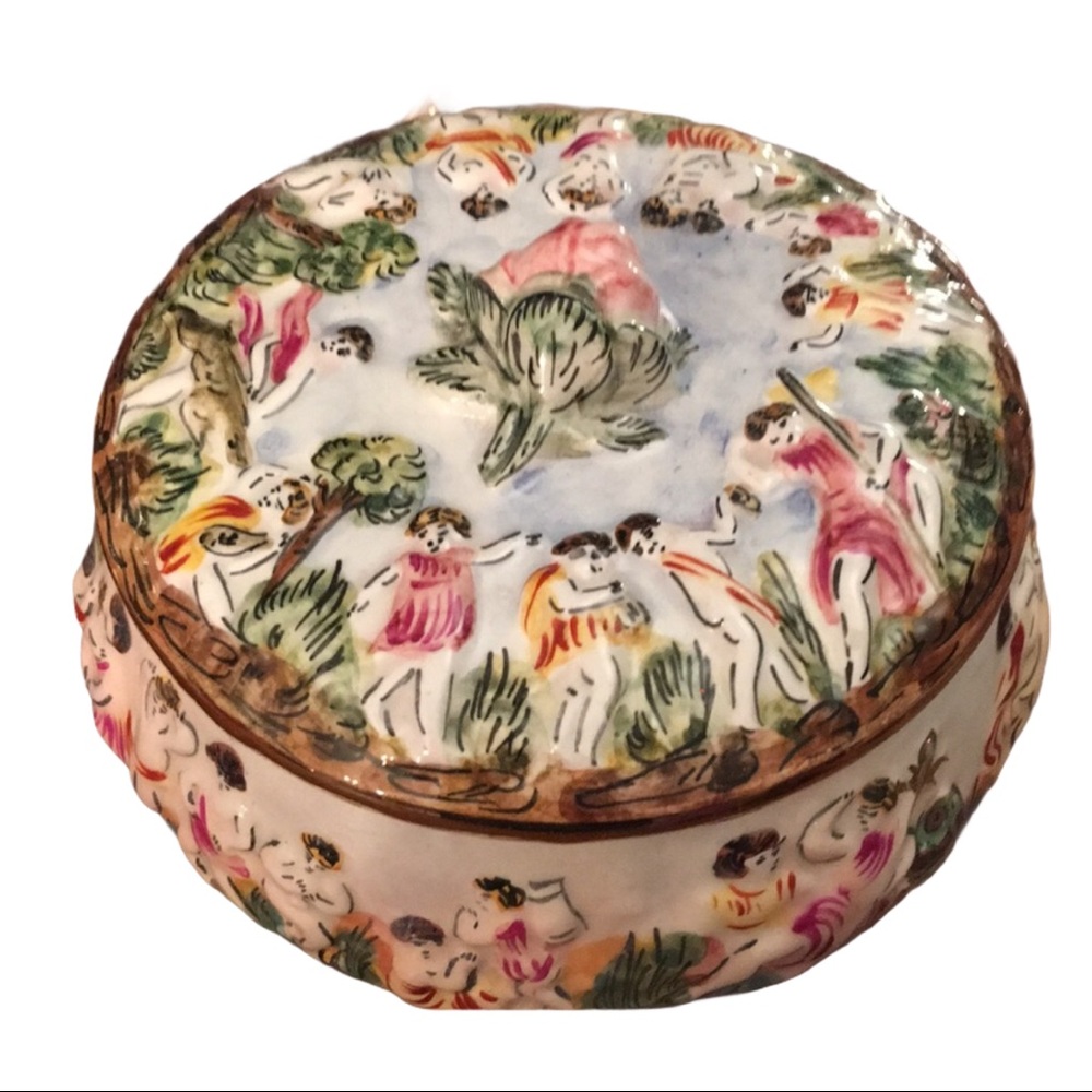 Vintage Capodimonte Italy Trinket box ceramic